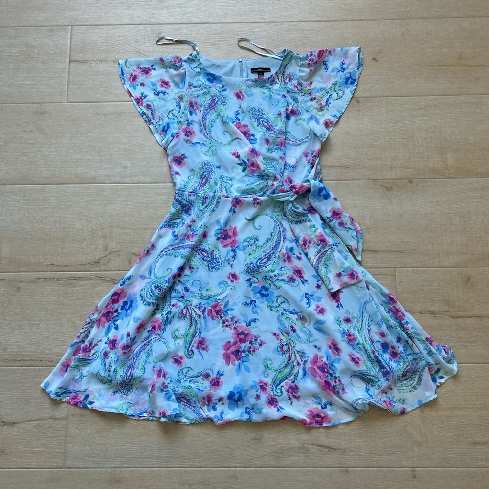 R&K Dress with Blue and Pink Floral Design